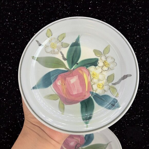 Red Wing Pottery Minnesota USA Normandy Dish Plate Apple Ceramic 7"W 4 Pcs VTG - Picture 14 of 16